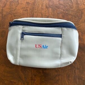 US Air 1990s amenity kit vintage airline toiletry bag w/ contents fanny pack